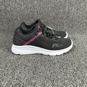 Fila LightSpin Black Pink Lace Up Girls Shoes Size 3.5